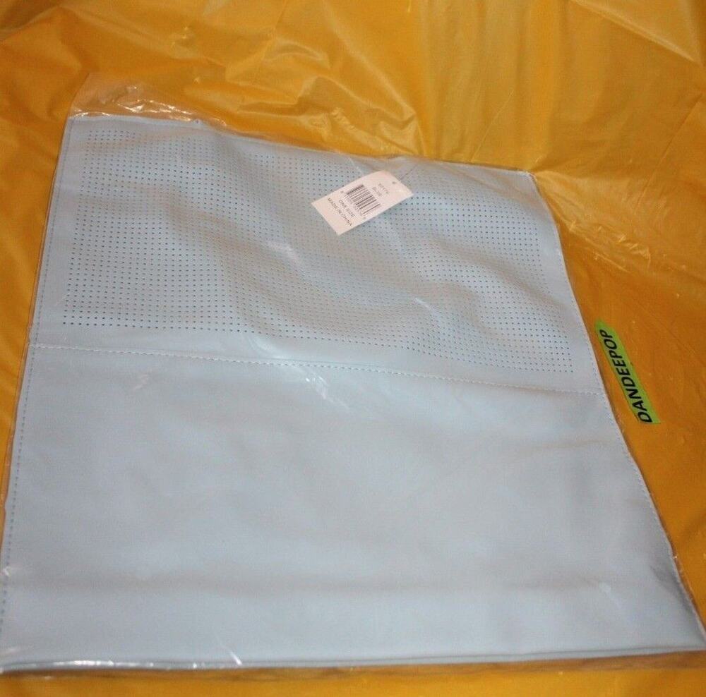 Saks Fifth Avenue Textured Perforated Pattern Squared Tote Bag Blue Handbag